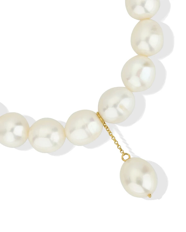 Pulseira Pérola Branca Pingente | Ouro Amarelo 18K