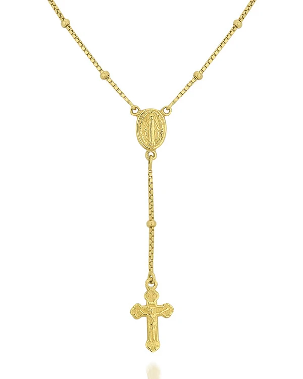 Colar Terço Bolinhas | Ouro Amarelo 18k