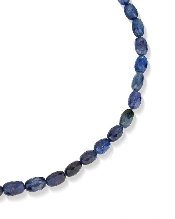 Colar Safira Azul Oval | Ouro Amarelo 18k