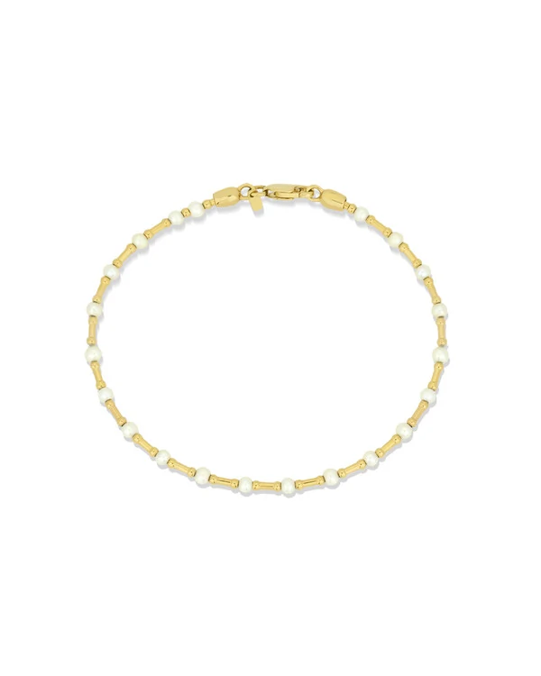 Pulseira Canutilho Pérola | Ouro Amarelo 18k