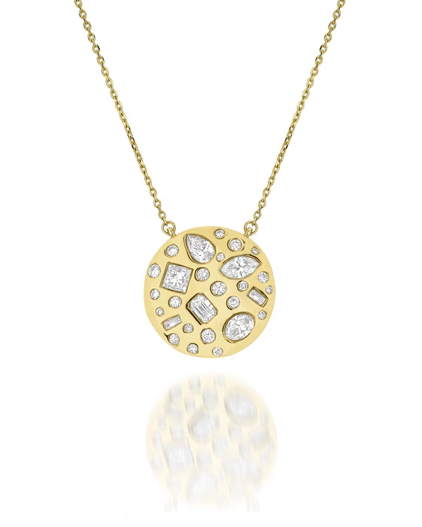 Colar Pingente Redondo Diamante | Ouro Amarelo 18k