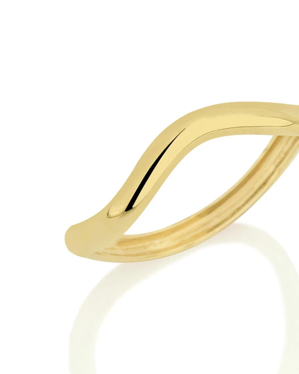 Anel Fino Curvo | Ouro Amarelo 18k