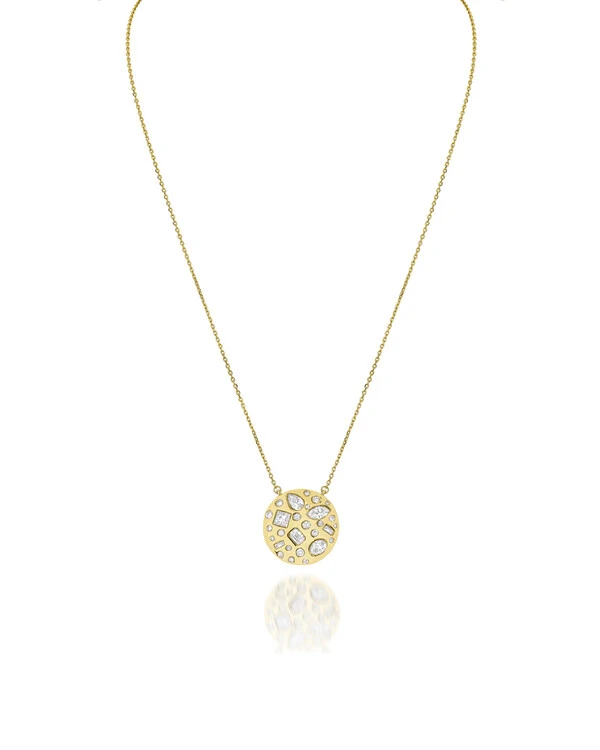 Colar Pingente Redondo Diamante | Ouro Amarelo 18k