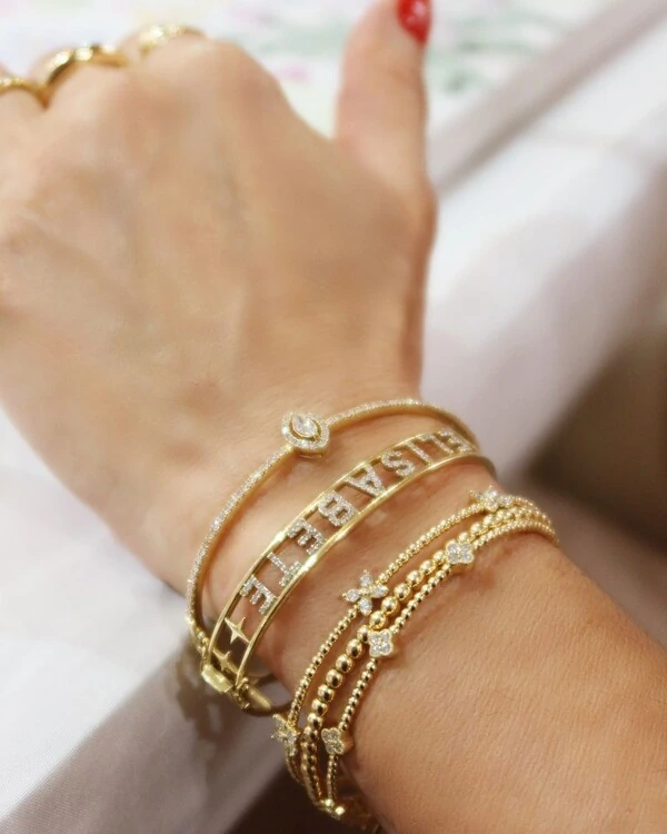 Pulseira Algema Nome - Entre 5 e 8 letras 