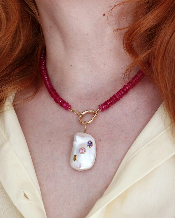 Pingente Pérola Três Pedras | Ouro Amarelo 18k