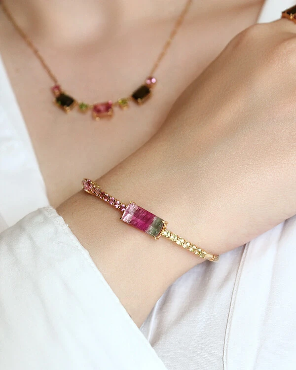 Pulseira Algema Turmalina Bicolor