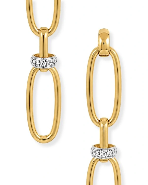 Brinco Elos Circulo Diamante | Ouro Amarelo 18k