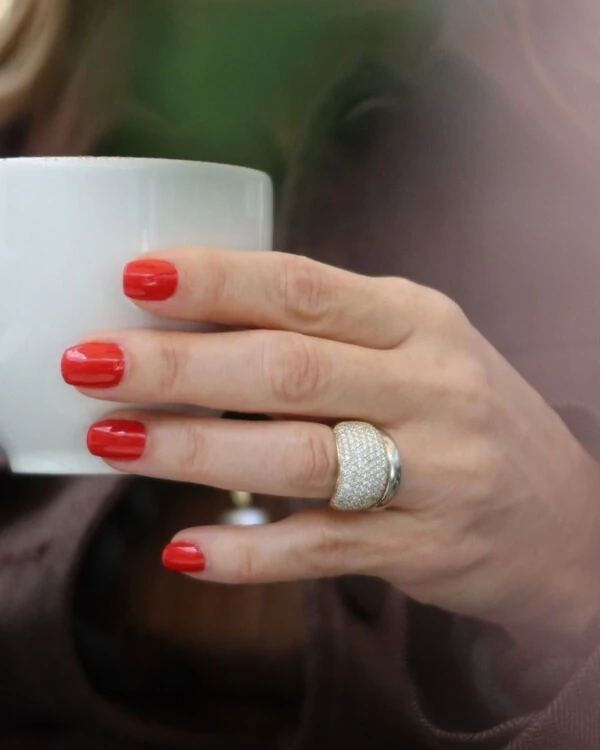 Anel Bombê Diamante | Ouro Amarelo 18k