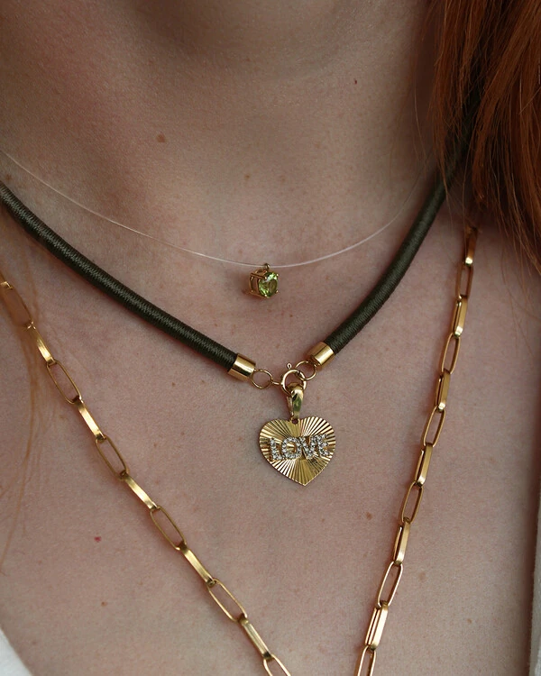 Pingente Coração Love Diamante | Ouro Amarelo 18K