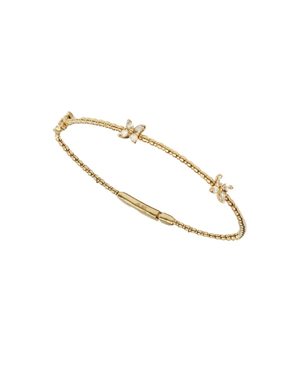Pulseira Algema Flor Diamante | Ouro Amarelo 18k
