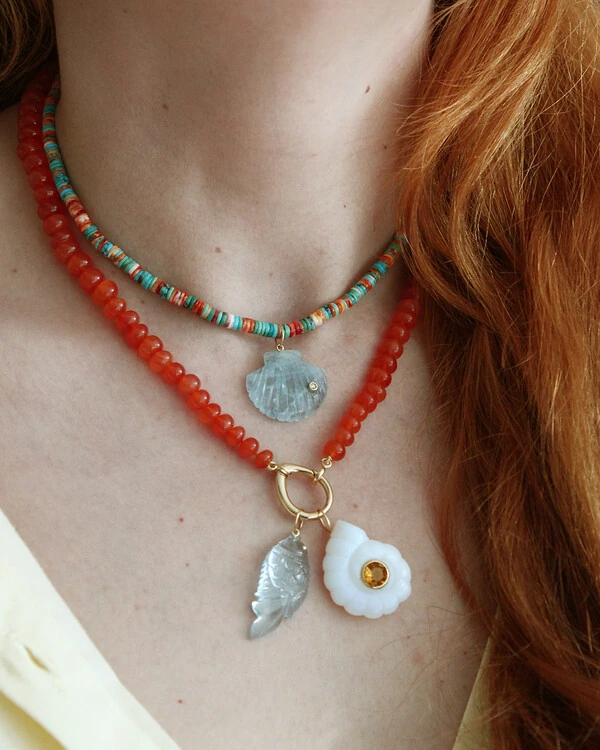 Pingente Peixe Topázio Azul | Ouro Amarelo 18k