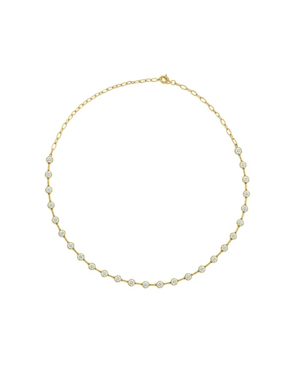 Colar Meia Riviera Diamante | Ouro Amarelo 18k