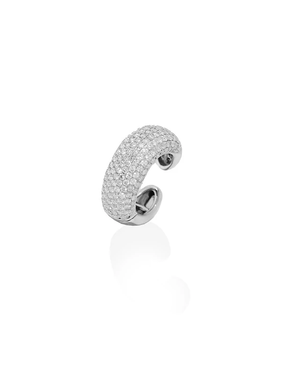 Piercing Largo Pavê Diamante | Ouro Branco 18k