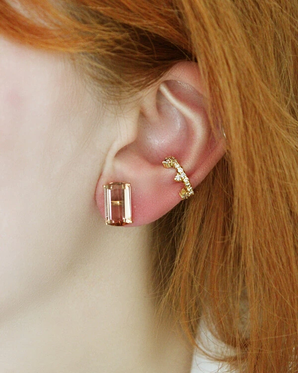 Piercing Topázio Branco | Ouro Amarelo 18k