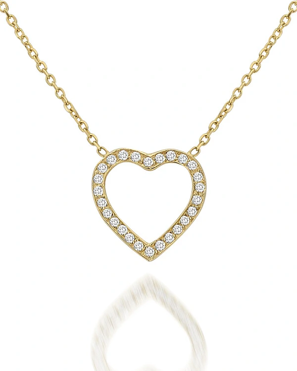 Colar Coração Diamante | Ouro Amarelo 18k