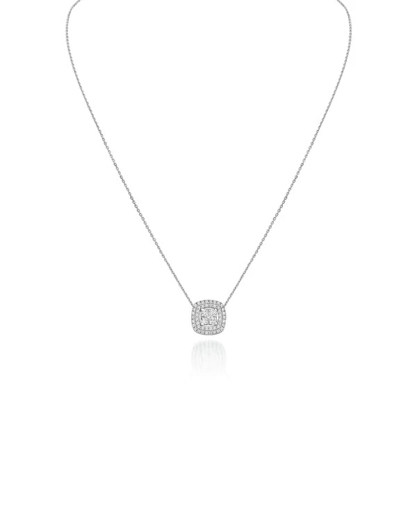 Colar Ilusion Diamantes | Ouro Branco 18k