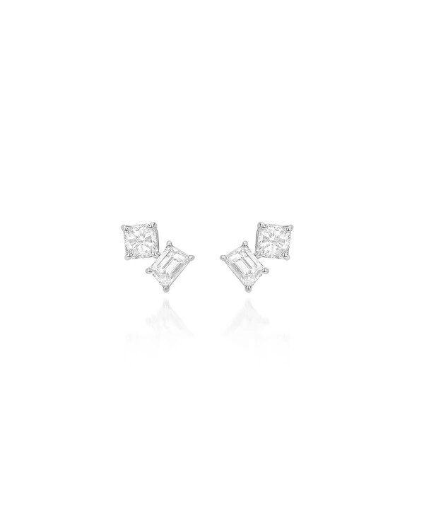 Brinco Diamante | Ouro Branco 18k