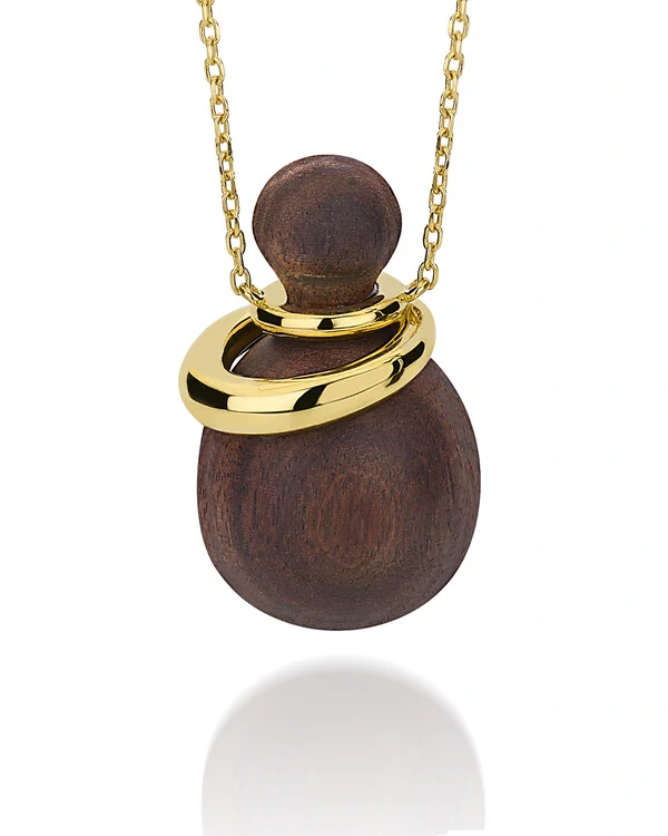 Colar Hygge Cabaça Madeira | Ouro Amarelo 18k