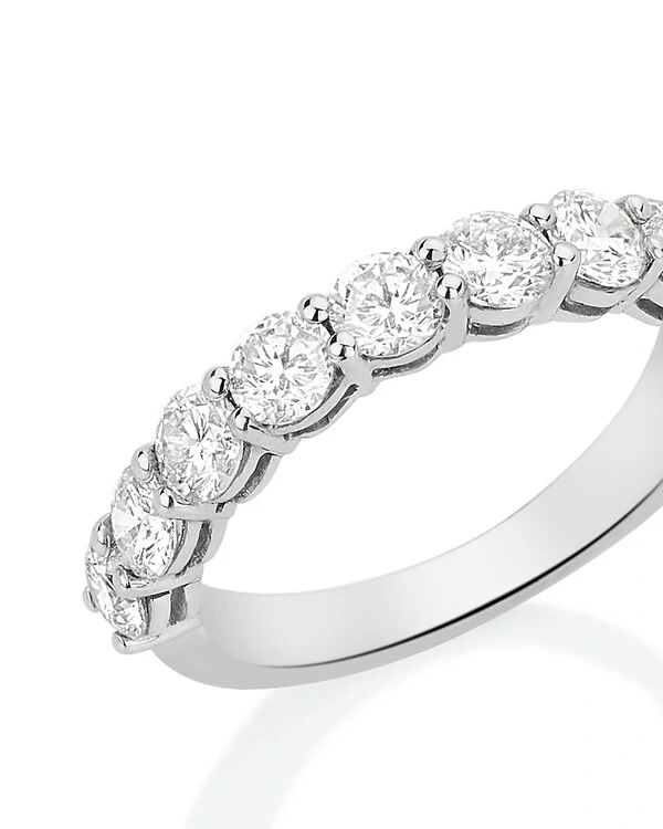 Meia aliança Diamante | Ouro Branco 18k