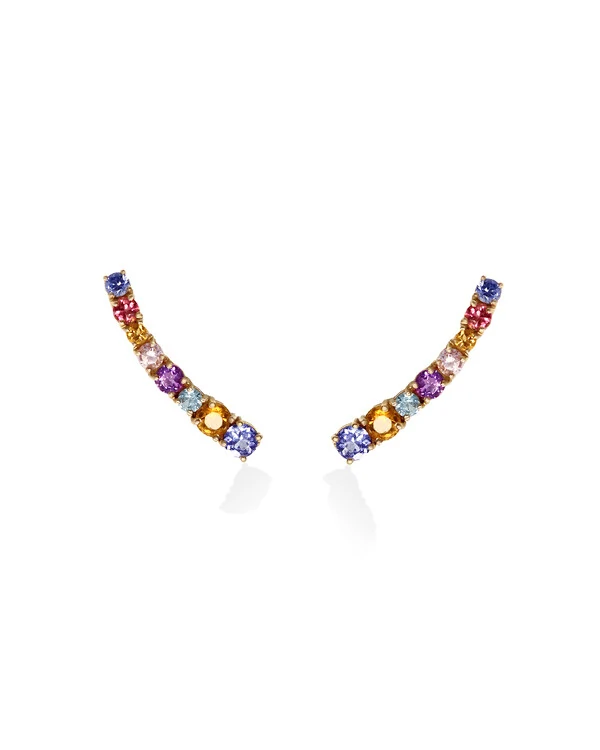 Ear Cuff Degrade Colorido | Ouro Amarelo 18k