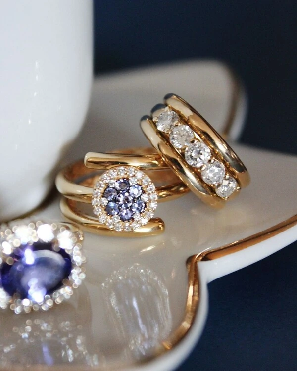 Anel Aliança Diamante | Ouro Amarelo 18k