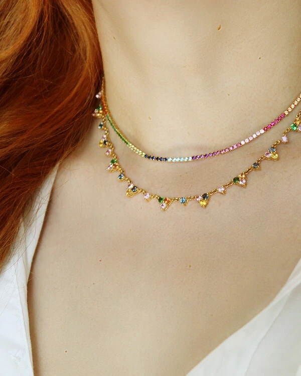 Choker Pedras Coloridas 