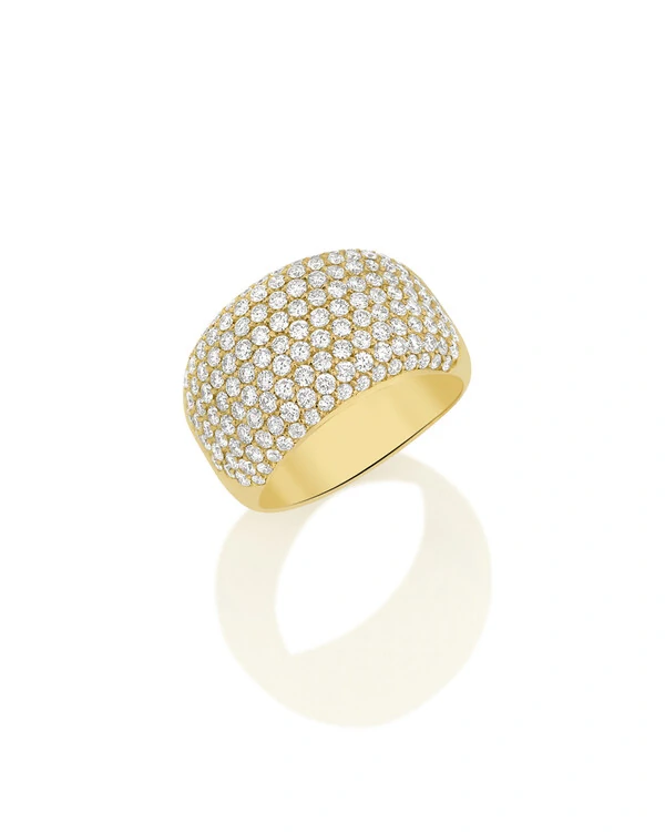 Anel Bombê Diamante | Ouro Amarelo 18k