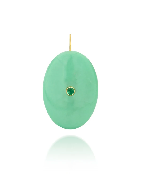 Pingente Turquesa e Esmeralda | Ouro Amarelo 18K