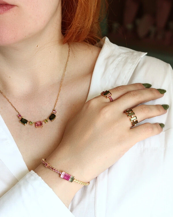 Pulseira Algema Turmalina Bicolor