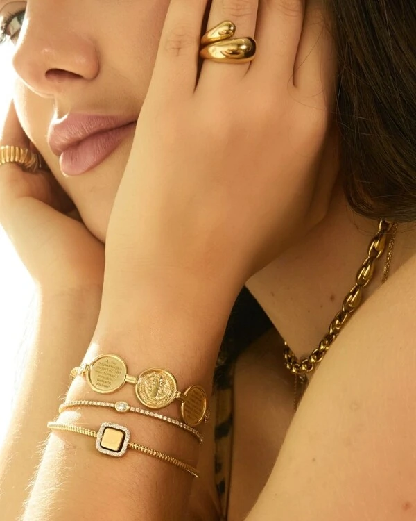 Pulseira Algema Diamante Oval | Ouro Amarelo 18K