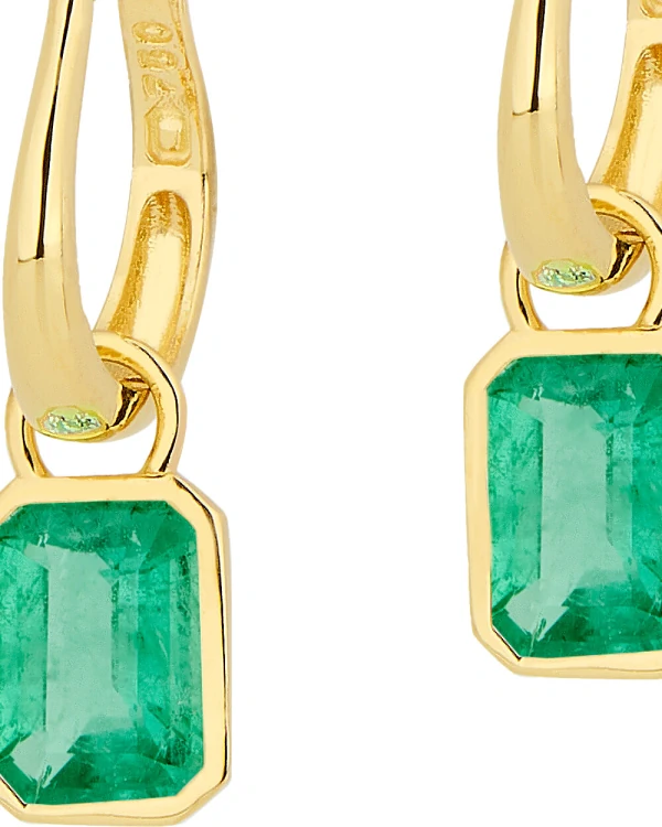 Argola Colorato Esmeralda | Ouro Amarelo 18k