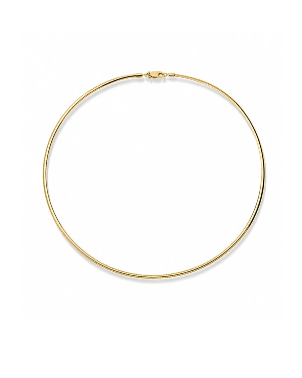 Colar Ômega Dupla Face | Ouro Amarelo 18k e Ouro Branco 18k