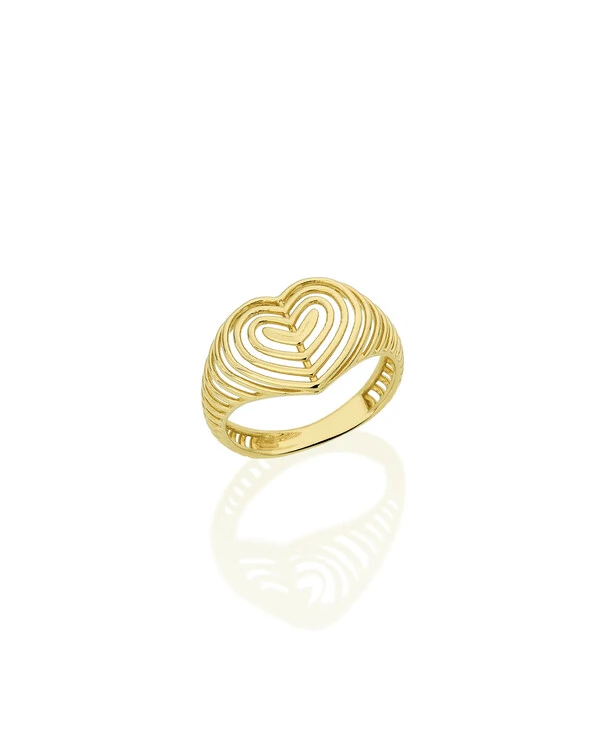Anel Dedinho Coração | Ouro Amarelo 18k