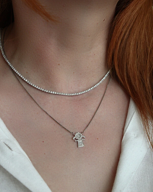 Colar Menina Pavê Diamante