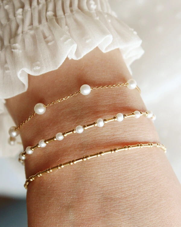 Pulseira Canutilho Pérola | Ouro Amarelo 18k
