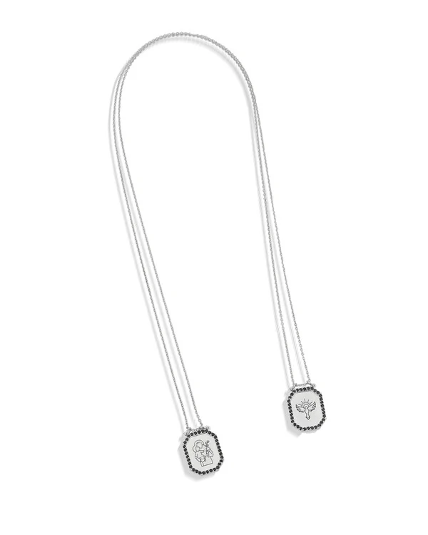 Escapulário Santo Antônio Espinélio | Ouro Branco 18K