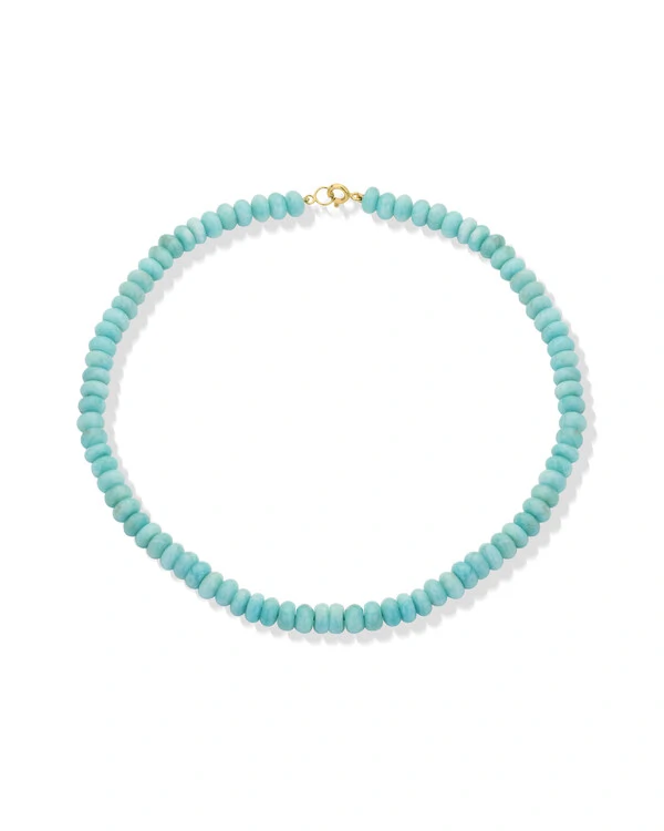 Colar Amazonita Disco | Ouro Amarelo 18k