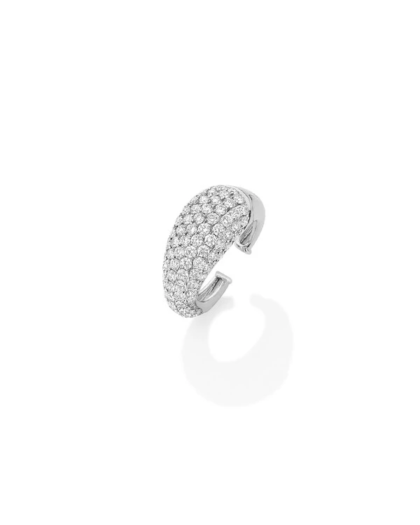 Piercing Pavê Gota Diamante | Ouro Branco 18k
