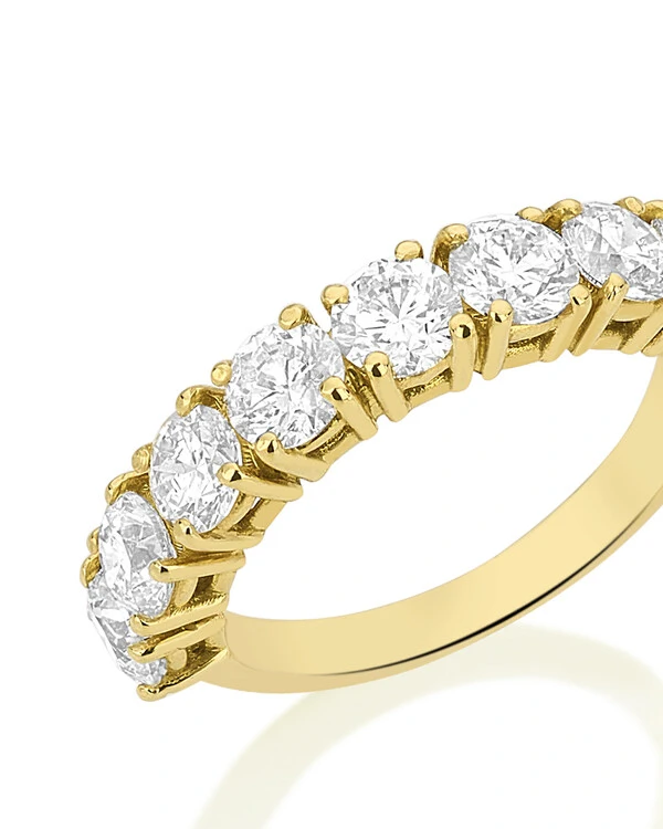 Meia Aliança Diamante | Ouro Amarelo 18k