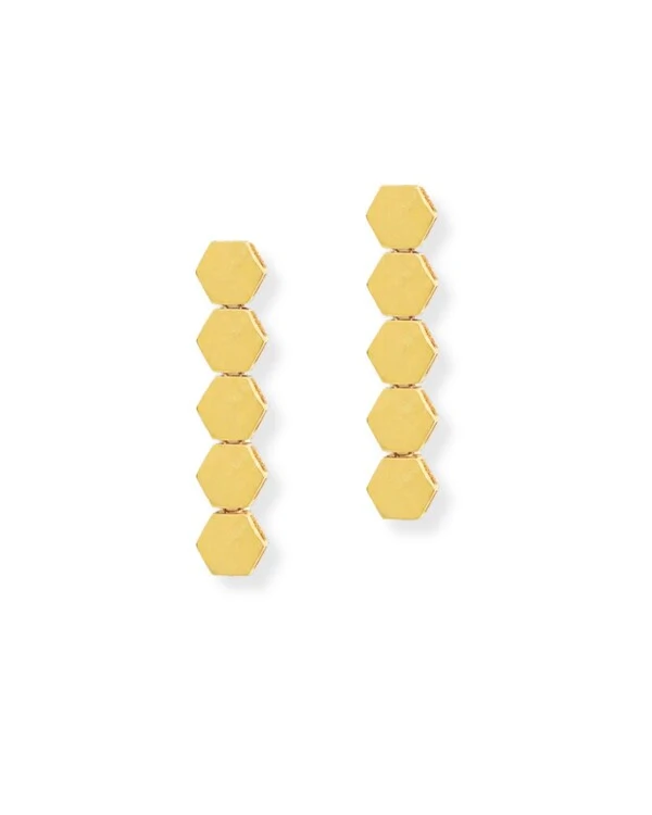 Brinco Geométrico Longo | Ouro Amarelo 18k