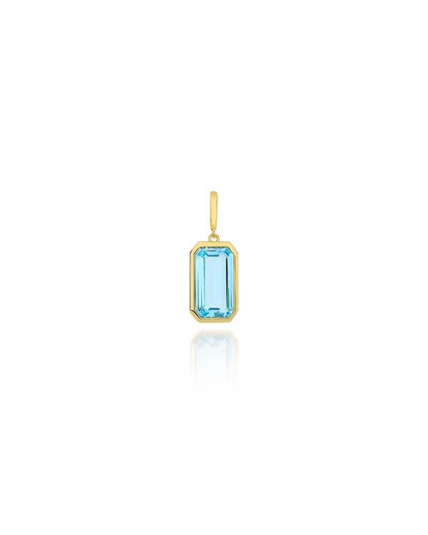 Pingente Topázio Azul | Ouro Amarelo 18k