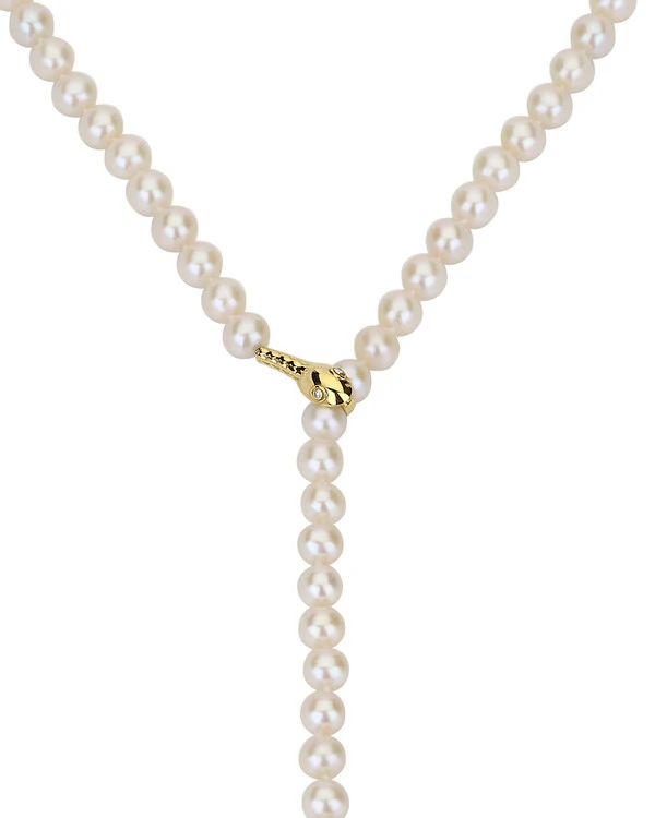 Colar Pérola Cobra | Ouro Amarelo 18K