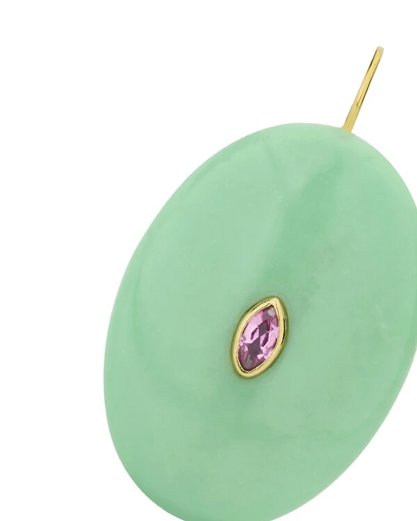 Pingente Turquesa e Turmalina Rosa | Ouro Amarelo 18K