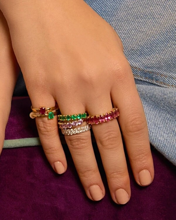Anel Esmeralda Baguete | Ouro Amarelo 18k