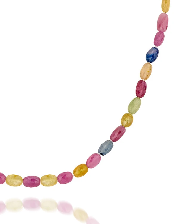 Colar Safira Coloridas e Rubi | Ouro Amarelo 18K