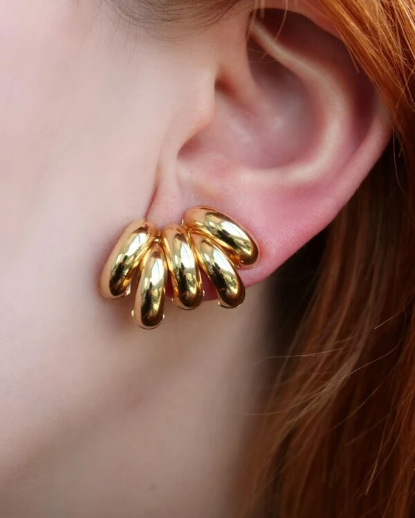 Brinco Cinco Aros | Ouro Amarelo 18k