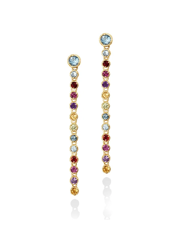 Brinco Riviera Colorida | Ouro Amarelo 18k