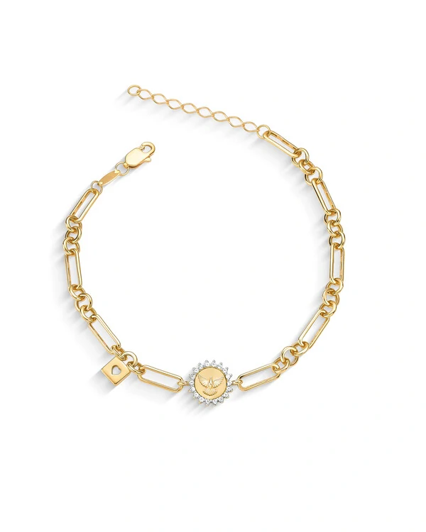 Pulseira Espírito Santo Topázio Branco | Ouro Amarelo 18K