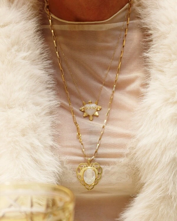 Colar Sagrado Coração de Jesus Cristal