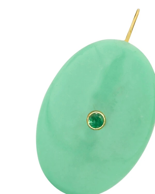 Pingente Turquesa e Esmeralda | Ouro Amarelo 18K